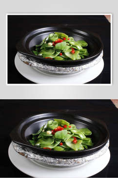 砂锅眉豆角食物高清图片