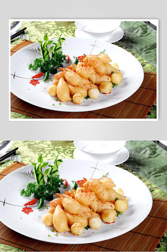 土豆炒虾球图片