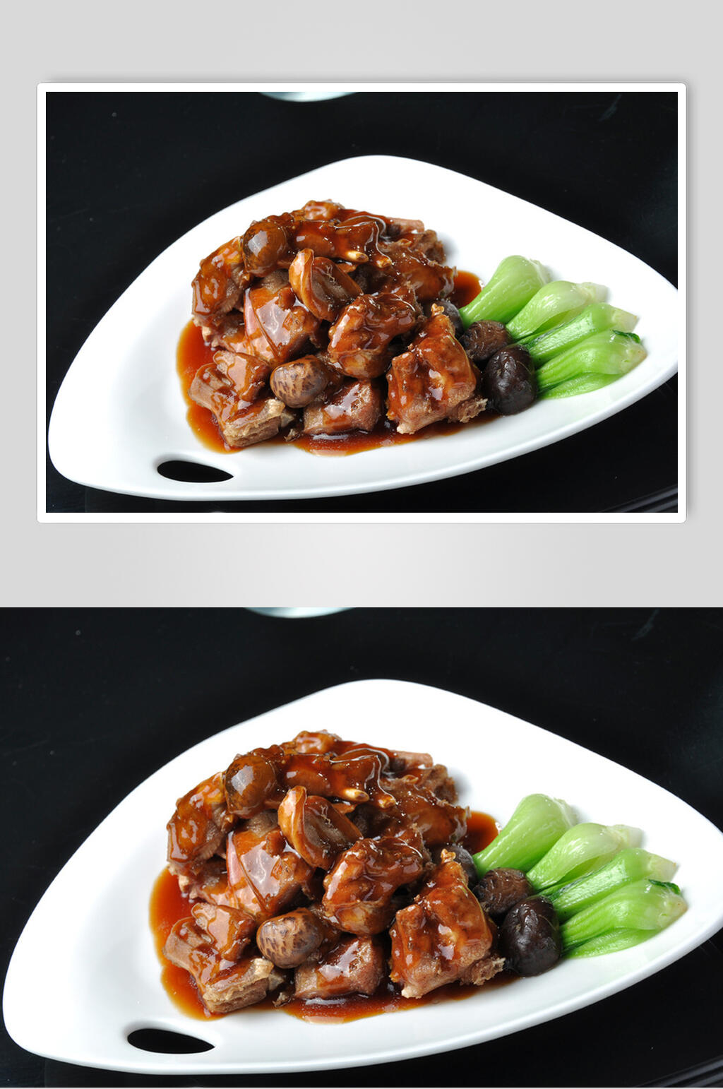 滑菇焖鹿排食物高清图片素材