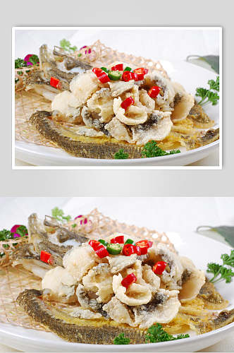 椒香多宝鱼食品摄影图片