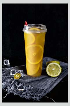 柠檬茶夏日冰凉饮品摄影图片