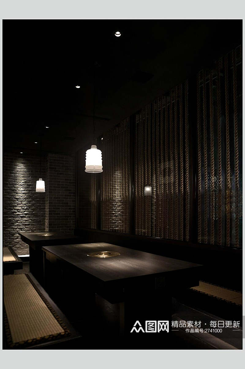 暗色系餐饮店商业餐厅摄影图片素材