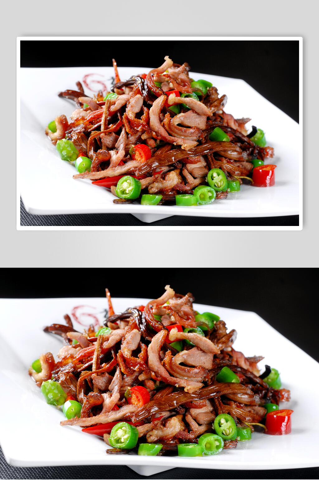茶树菇爆鸭丝食物高清图片素材