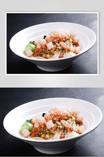 虾仁干拌面餐饮食品图片