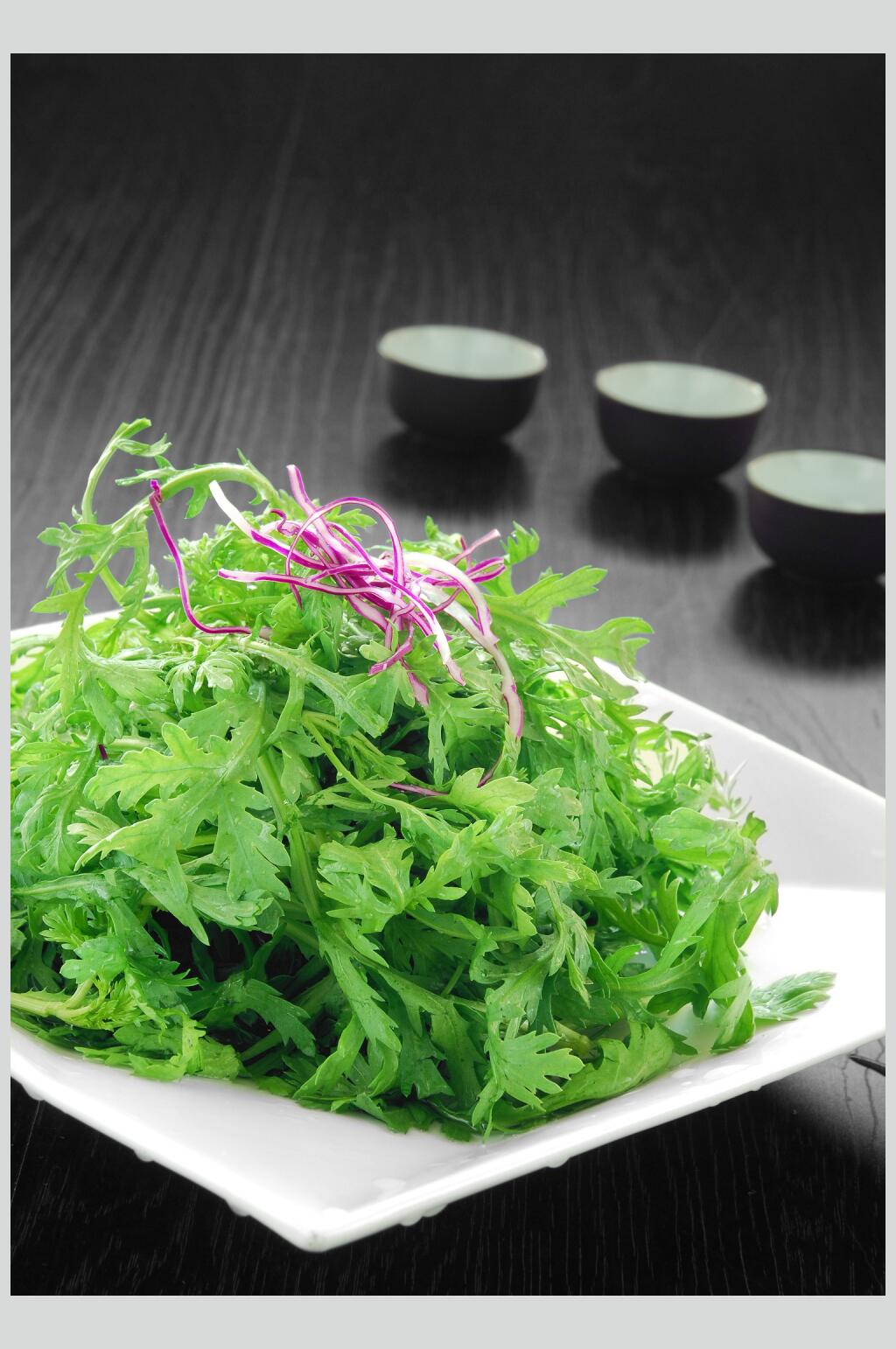 生拌茼蒿美食摄影图片素材