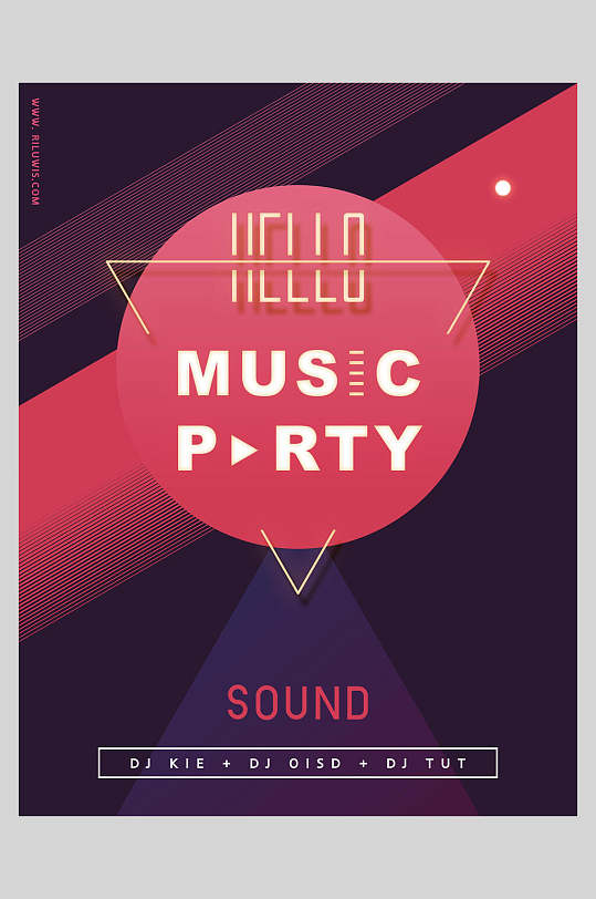 红色音乐dj音乐节俱乐部海报