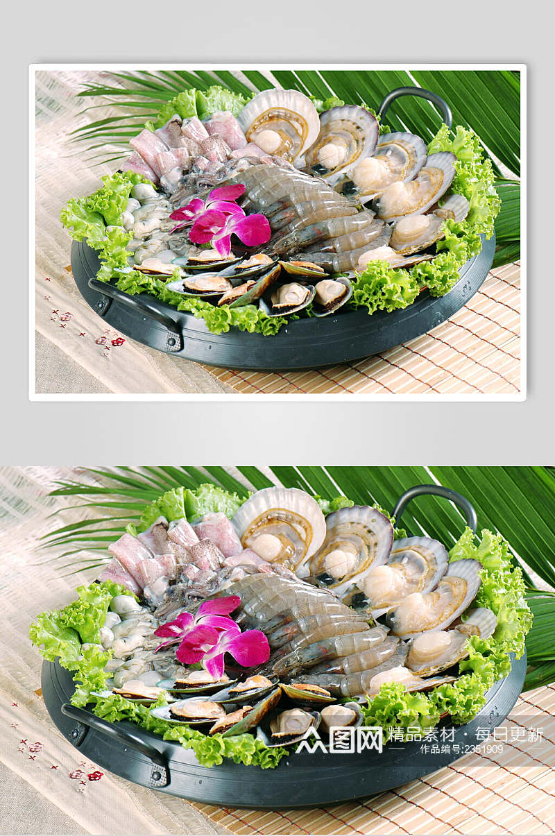 美味海鲜刺身拼盘食物高清图片素材