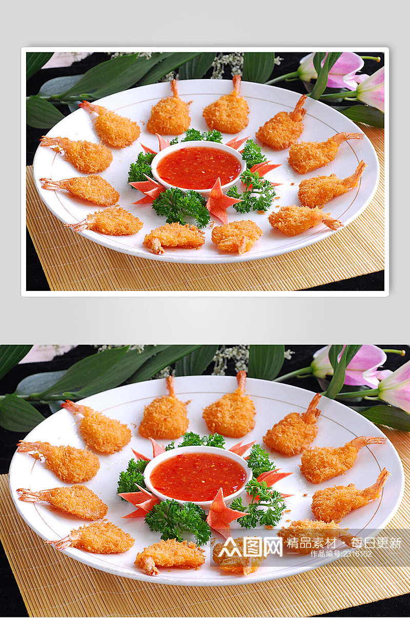 芙蓉虾食物图片素材
