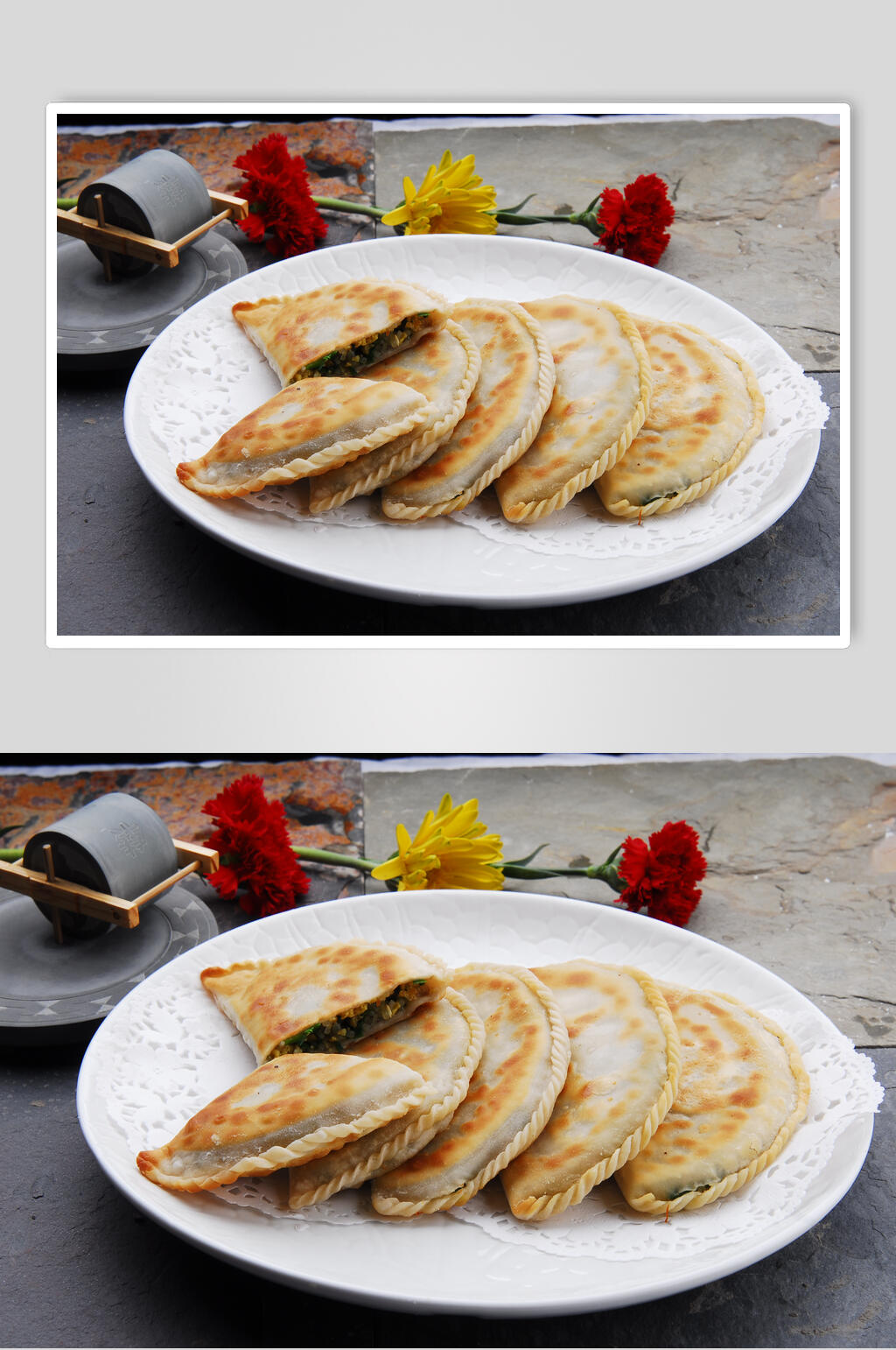 鲜香韭菜盒子美食图片素材