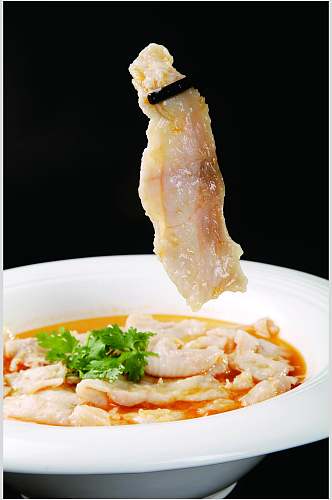 海派酸汤鲜鱼片食物图片