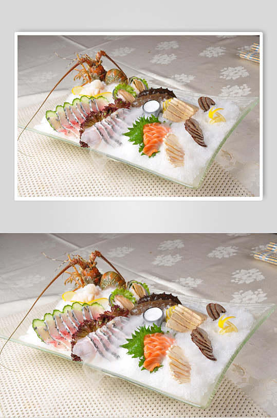 冰镇海鲜刺身拼盘食物图片