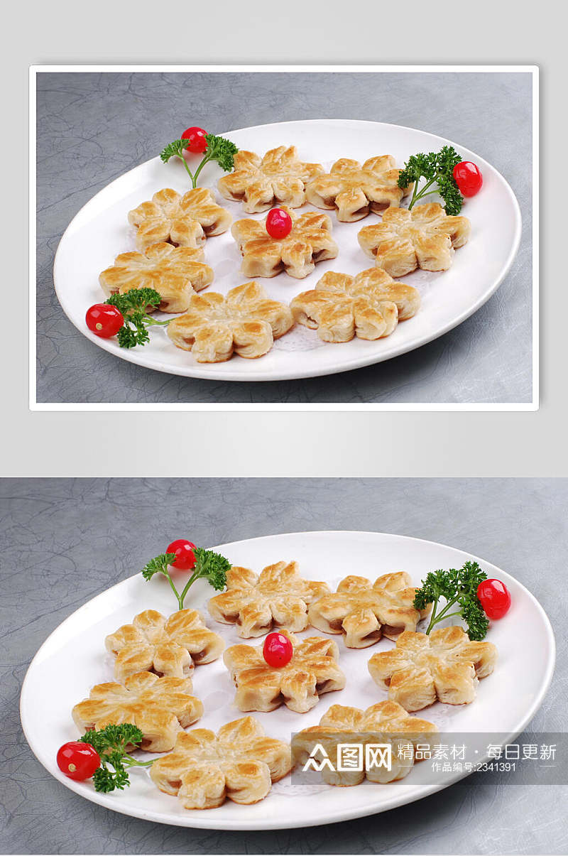 精致梅花酥食品摄影图片素材