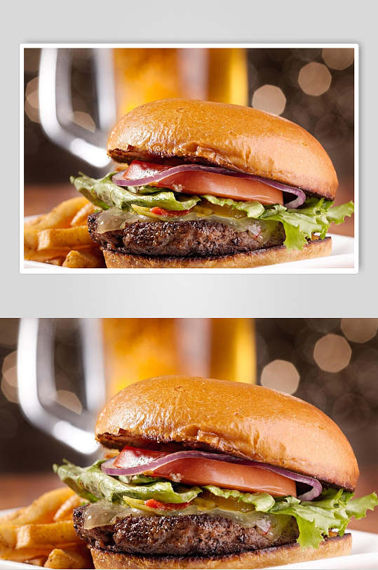 特色美食汉堡食物摄影图片