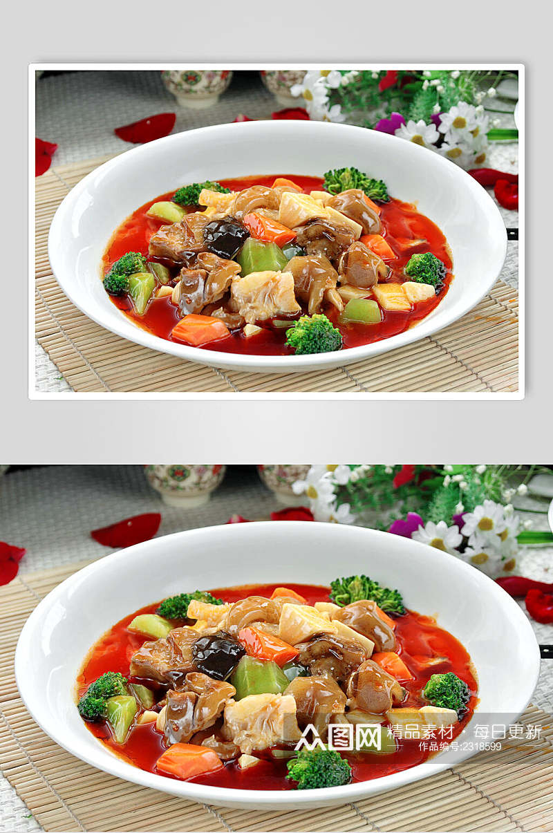 红烧牦牛掌食物高清图片素材