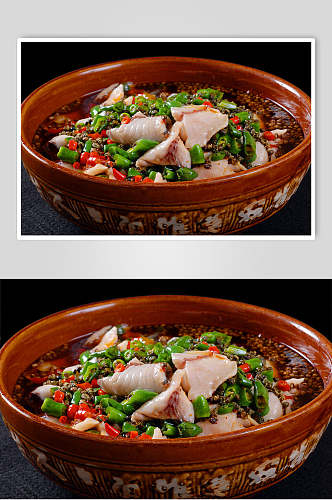 热菜青花椒鱼片高清图片