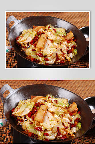 香辣干锅包菜元食品高清图片