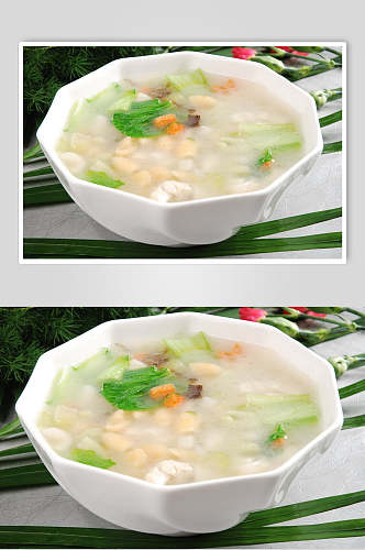 三色浓汤麻食高清图片