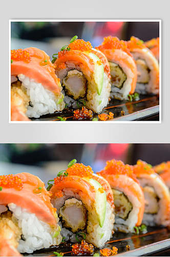 美食鱼籽寿司食品摄影图片
