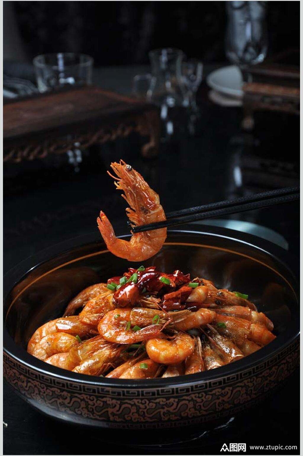 精品香辣虾餐饮摄影图片素材