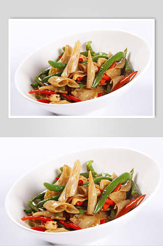 杭椒鹅肠食物图片