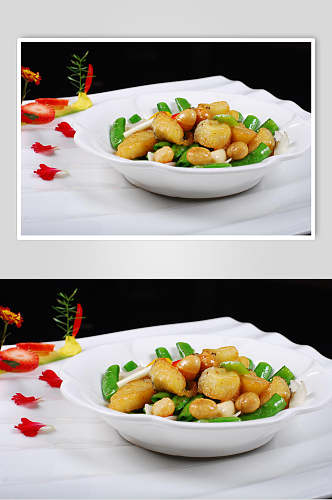 翡翠夏果雪鱼粒食物摄影图片