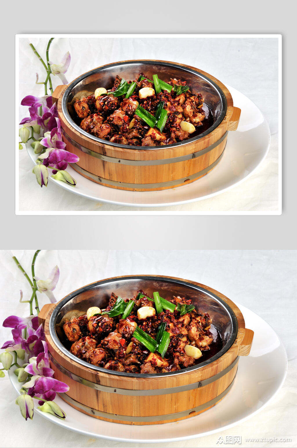 木桶辣子鸡食物图片