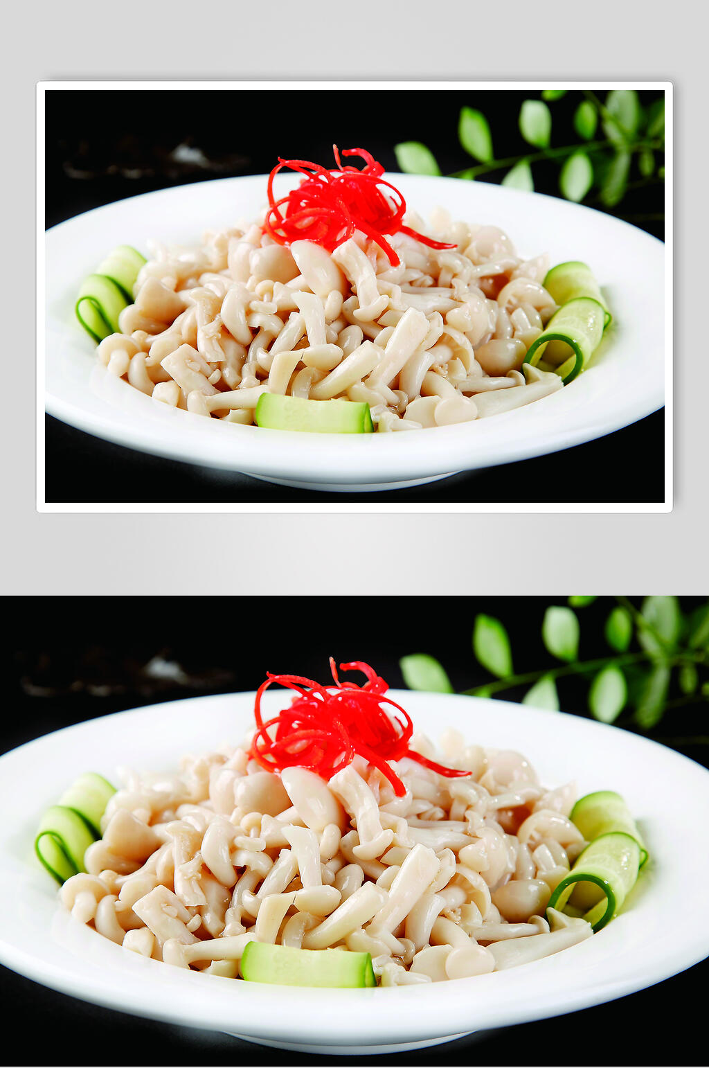 葱油白玉菇食品高清图片素材