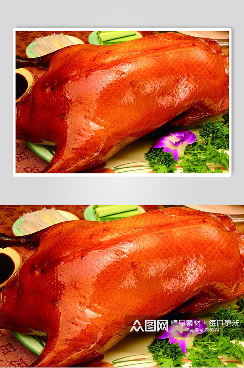金黄美味烤鸭卤鸭食物图片素材