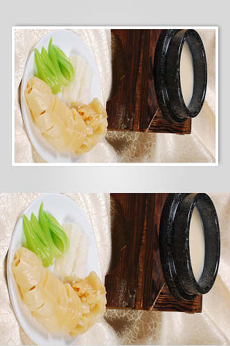 石锅竹笙花胶食品高清图片