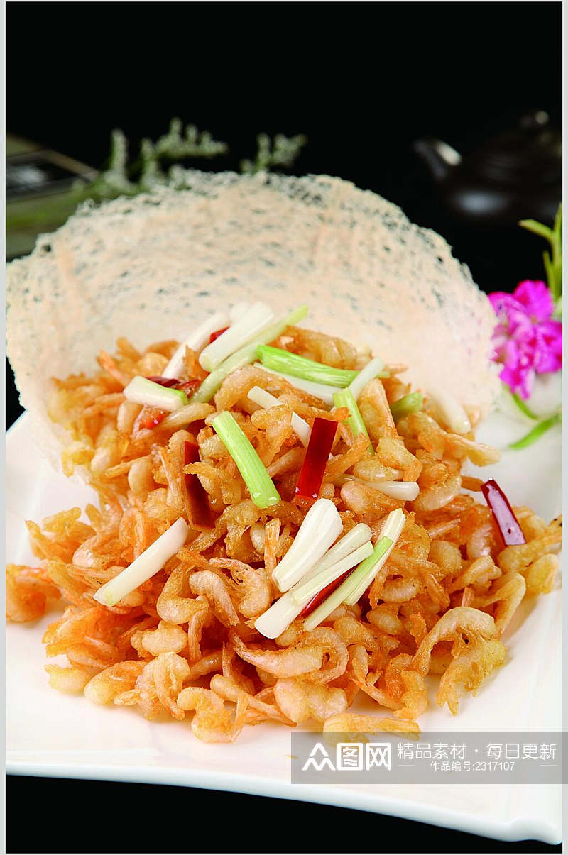 葱爆江虾餐饮食品图片素材