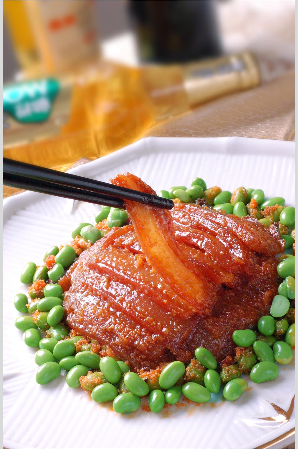 青豆粉蒸肉食品高清图片素材