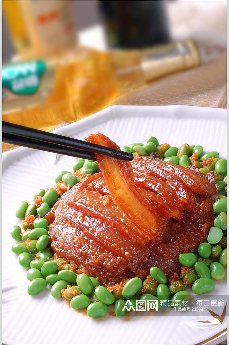 青豆粉蒸肉食品高清图片素材