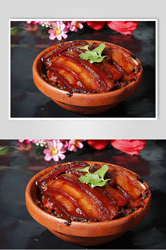 小碗蒸红烧肉食品图片
