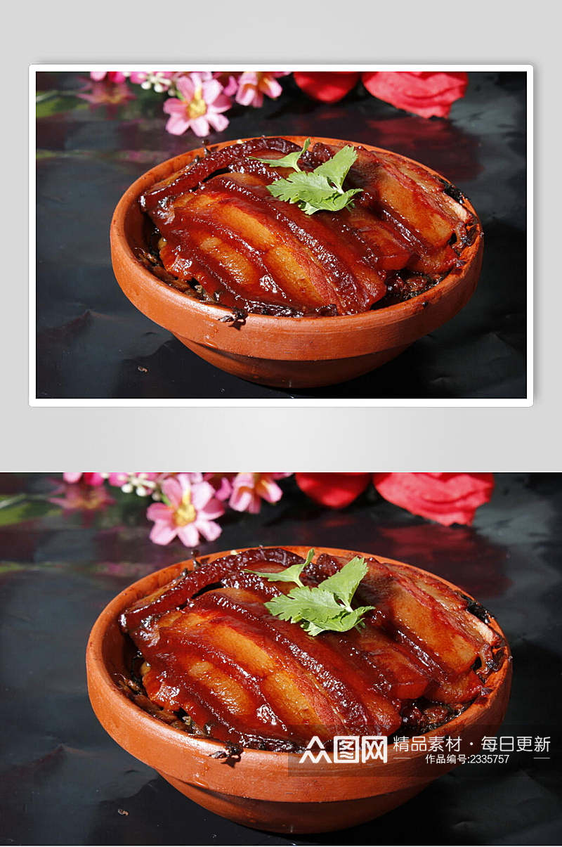 小碗蒸红烧肉食品图片素材