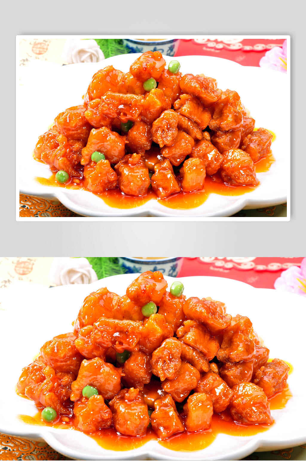 豌豆糖醋里脊食物摄影图片素材