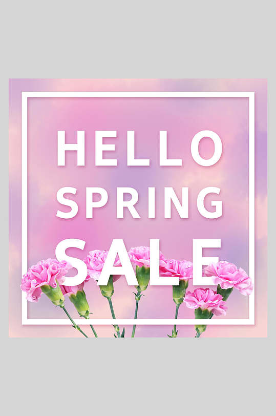 紫色花店鲜花促销海报-众图网