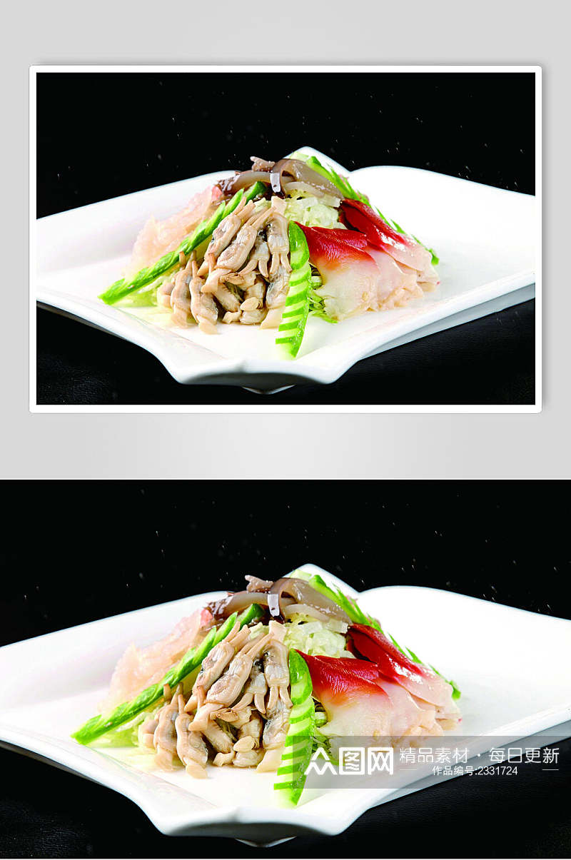 捞汁海鲜大拌食物高清图片素材