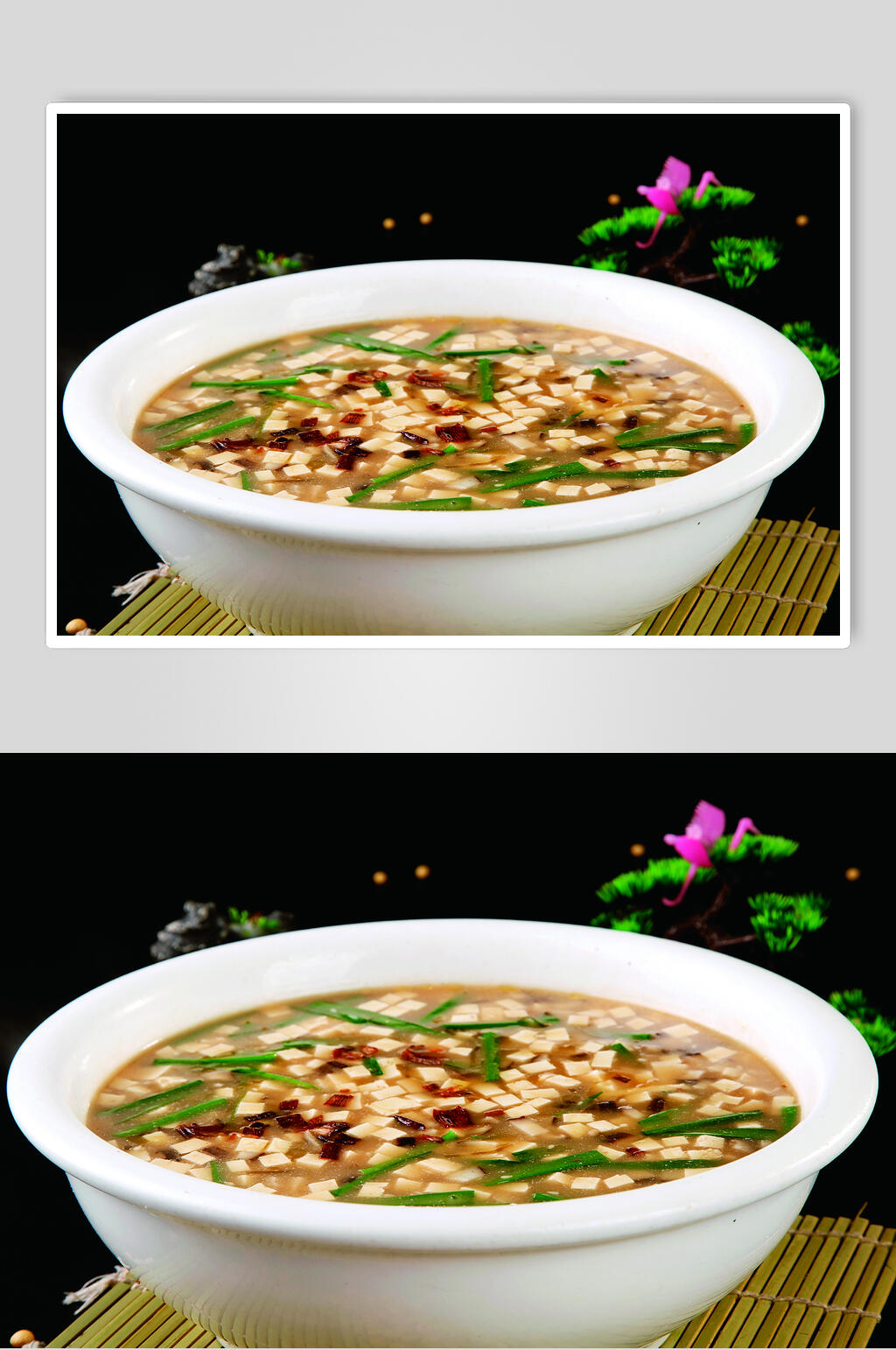 油菜豆腐汤图片素材
