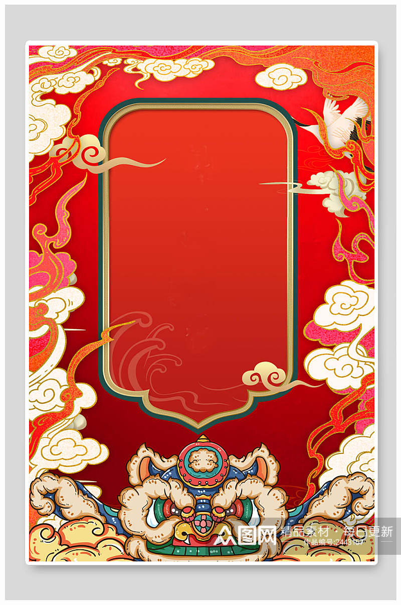 红色喜庆新年春节背景素材