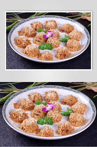 新鲜糯米排骨食物图片