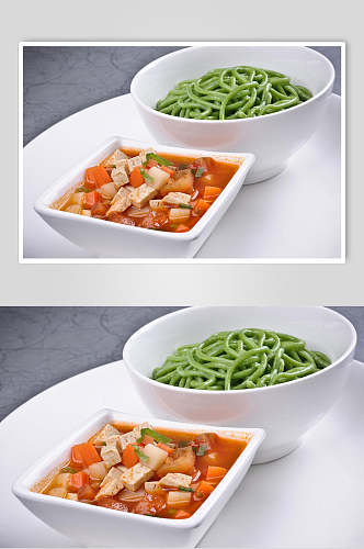 菠菜饸饹面碗餐饮图片