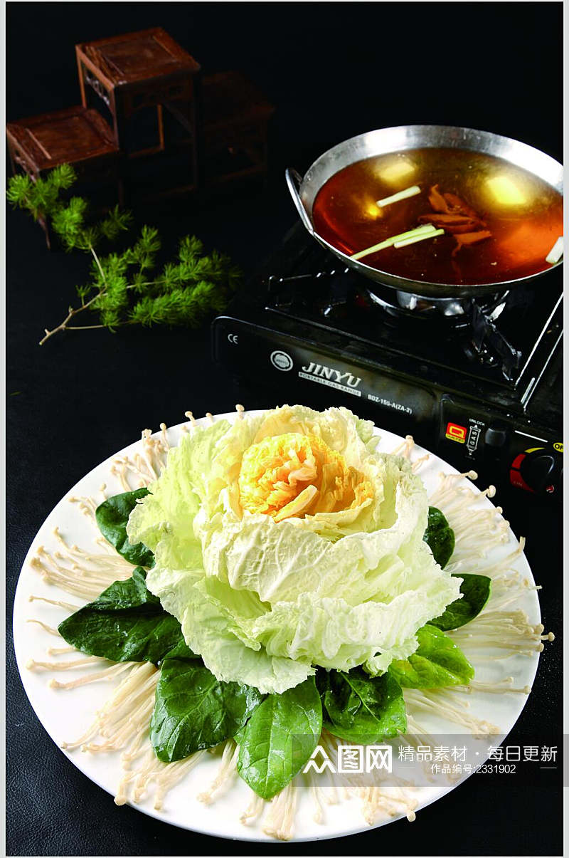鲍汁蔬菜捞食品高清图片素材