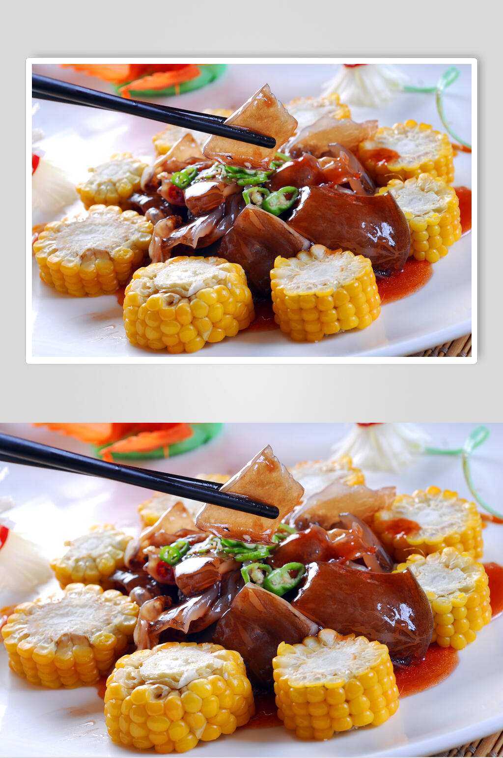 新鲜美味粗粮裙边食品图片素材