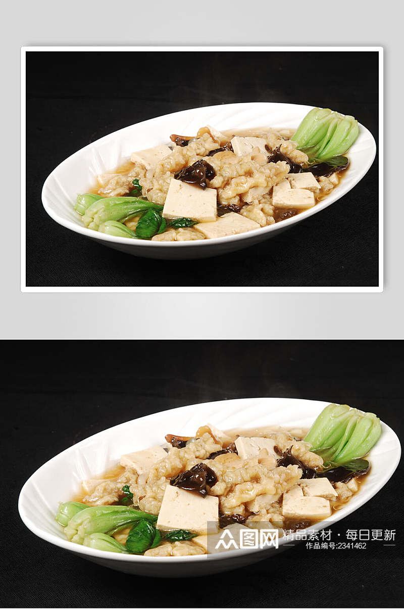 小酥肉烩老豆腐食品摄影图片素材