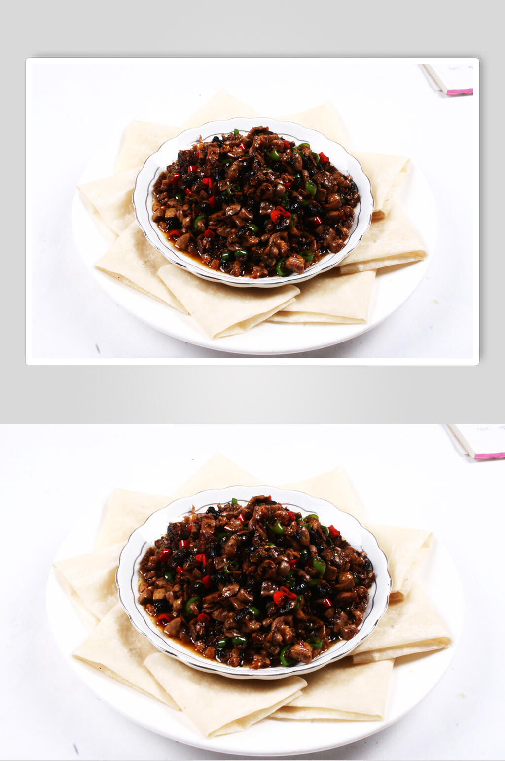 杭椒鲮鱼炒腰筋食品图片素材
