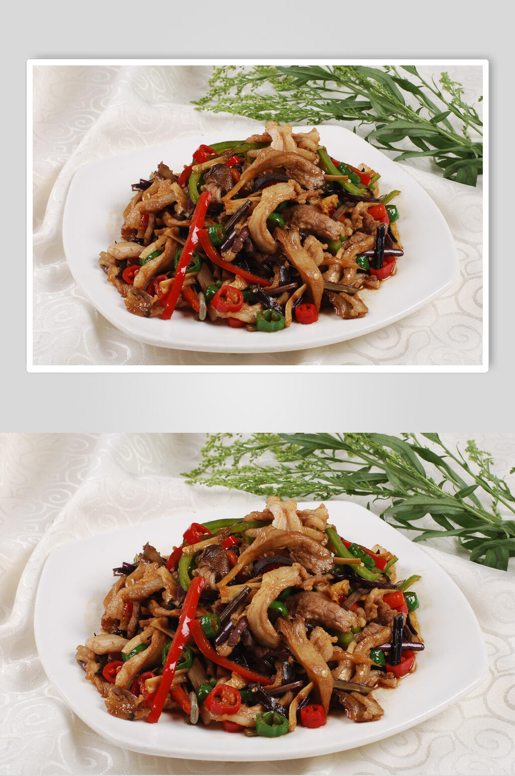 什锦野菜炒肉餐饮高清图片素材