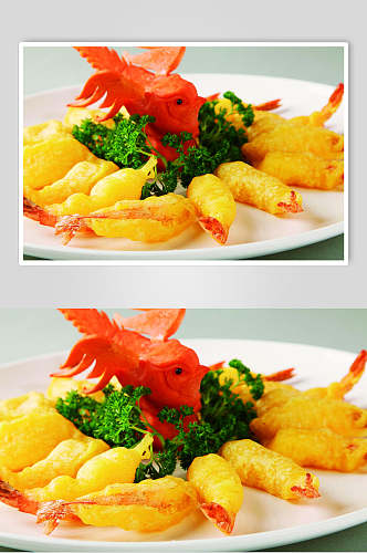 金沙脆皮虾餐饮食品图片
