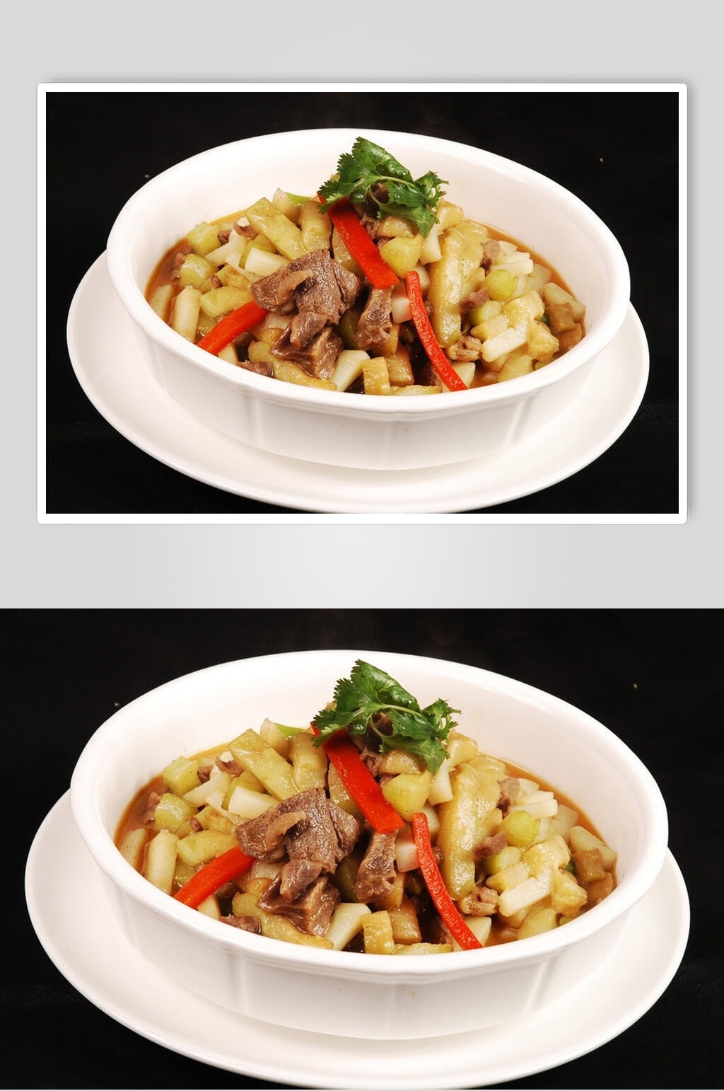 羊肉熬茄子食品高清图片素材