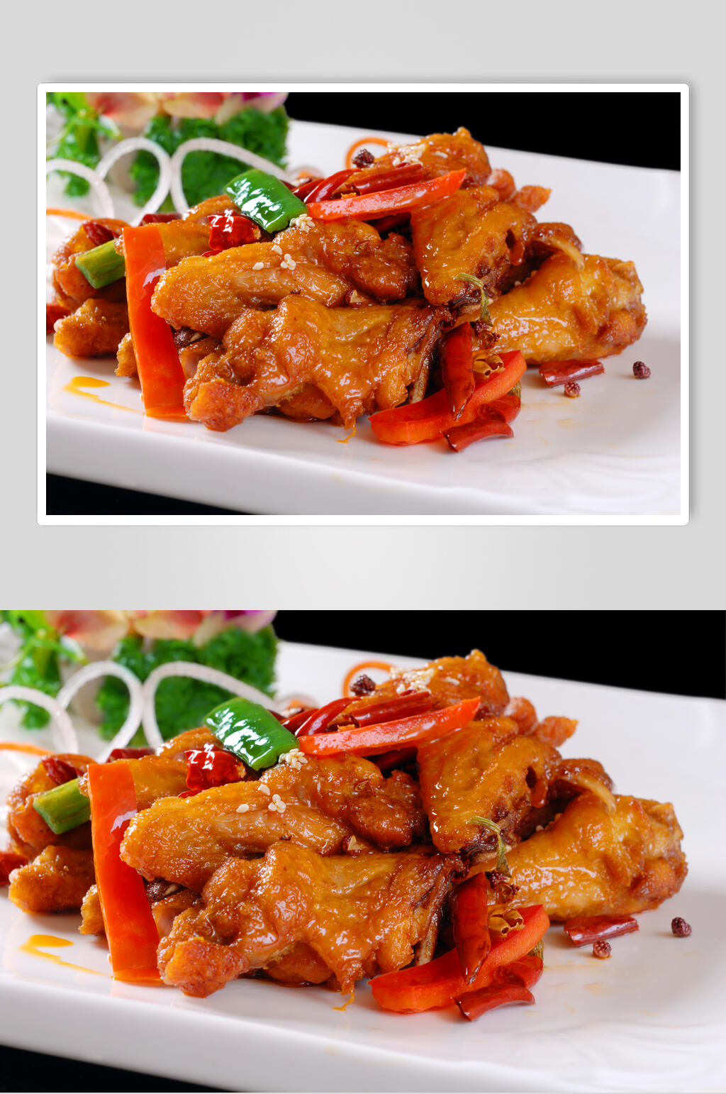 大热香辣鸡翅高清图片素材