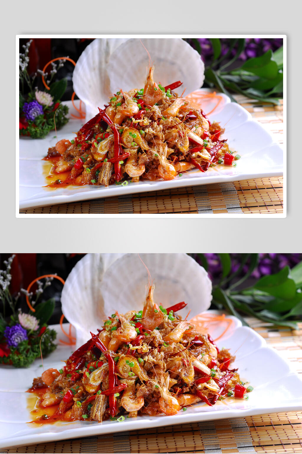 梅干菜炒河虾食物高清图片素材
